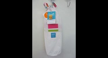 Lief! wieglaken 80 x 100 cm wit met fuchsia en limegroen