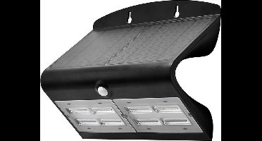 V-TAC VT-767-7-B Solar Wandlamp - IP65 Waterdicht - Zwart - 8W - 850 Lumen - 4000K