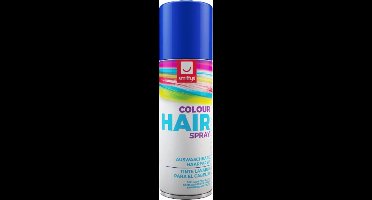 Smiffys carnaval haarverf - blauw - spuitbus - 125 ml - haarspray