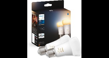 Philips Hue standaardlamp E27 Lichtbron - warm tot koelwit licht - 2-pack - 1100lm - Bluetooth