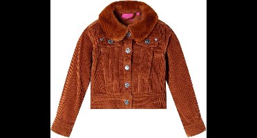 vidaXL - Kinderjas - 140 - ribfluweel - cognackleurig