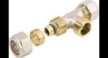 Bonfix Alu-knel messing knelkoppeling T-stuk 20mm met 3/4 buitendraad FRF