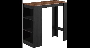 Hoppa! Bartafel - Bartafels - Industrieel - Bruin/Zwart - 110 x 50 x 103 cm (LxBxH)