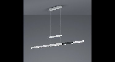 TRIO TRAJAN - Hanglamp - Aluminium geborsteld - Zwart mat - incl. 1x SMD 45W - Hoogte en lengte verstelbaar - Touch dimmer - Traploos instelbare lichtkleur - Verlichting omhoog en omlaag