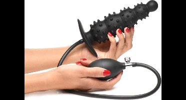 Ass Puffer - Nubbed Inflatable Silicone Anal Plug - Black