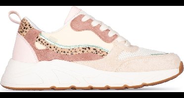 POSH by Poelman CHARLIE Dames Sneakers - Beige met combinatie