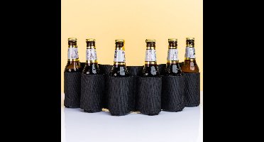 Bierfles Houder Riem - Beer Belt - Bierriem - Zwart - Met bieropener sleutelhanger