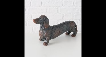 Teckel - Hond - Beeld - Boltze - Polyresin - 22x7x13cm - Bruin