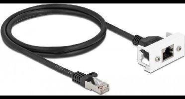 Netwerkuitbreidingskabel voor eenvoudige 45 module S/FTP RJ45 -plug naar RJ45 Jack Cat.6A 1 M zwart