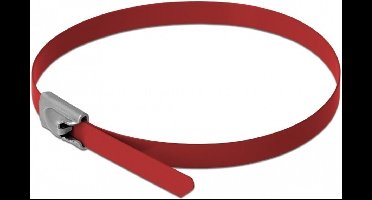 Delock Stainless Steel Cable Ties L 300 x W 4.6 mm red 10 pieces
