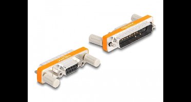 Adapter d-sub 9 pin vrouwelijk met moeren tot d-sub 25 pin mannelijk met schroeven