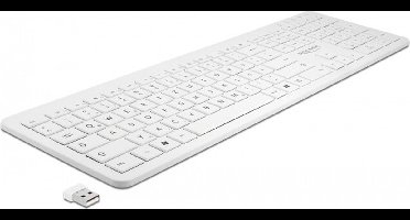 USB -toetsenbord 2.4 GHz draadloos wit (plat)