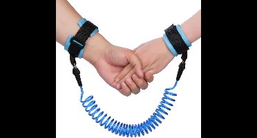 Anti-verlies polsriem, 2,5 M reflecterende polsriem voor peuters, antiverlies polsriem baby harnas veiligheidspols voor wandelen en reizen, peuter polsband om te wandelen (blauw)