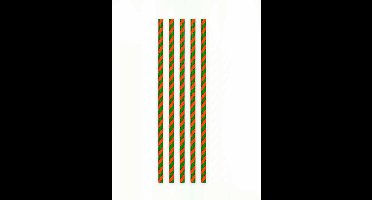 Wefiesta - Papieren Rietjes gestreept rood/groen (20 stuks)