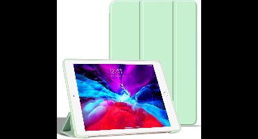 Hoes geschikt voor iPad 2021 Silicone hoesje soft cover Floral Groen - Hoes geschikt voor iPad 2021 - Hoes geschikt voor iPad 9e/8e/7e Generatie hoes Smart hoes Trifold - Hoes geschikt voor iPad 2020 hoes