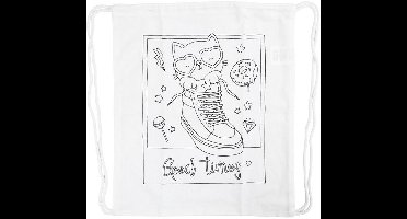 CC Katoenen Rugzak Good Times 38x42 cm Wit