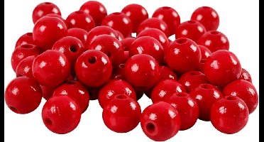 CC Houten Kralen 12 mm Rood 40 stuks