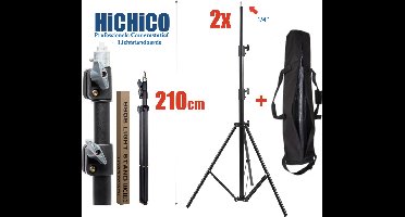 3x Camerastatief, Smartphone Statief, 3Pcs Smartphone Tripod Voor Fotocamera en Smartphone - iPhone - Canon – Nikon - Spiegelreflexcamera Inclusief Bluetooth Remote Shutter en Waterpas, HiCHiCO Model 3110, 108Cm Zilver