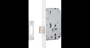 AXA Deurslot Binnendeur Kastslot (model 7115 SL) met witte voorplaat inclusief sluitplaat en sleutels. SL55