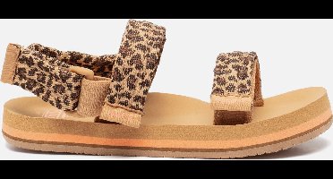 Reef Kids Ahi Convertible Leopard Meisjes Slippers - Bruin/Panterprint - Maat 34
