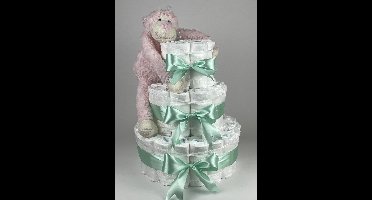 Chouette-Chouette | Luiertaart Meisje | Kraamcadeau | Geboorte Meisje | Babyshower | Aap Roze - Groen