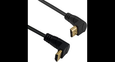 HDMI kabel - 90° haakse connectoren (boven/beneden) - HDMI2.0 (4K 60Hz + HDR) - 0,30 meter