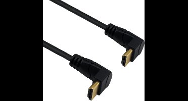 HDMI kabel - 90° haakse connectoren (beneden/beneden) - HDMI2.0 (4K 60Hz + HDR) - 0,60 meter