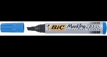 Bic Marking 2300, Wedge Tip, Blue, 12 Pieces