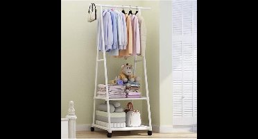 M.T.C©-Kledingkast-WIT-kledingrek-verrijdbaar rek-opbergkast-hangrek-slaapkamer-kast-opbergkast-doucherek
