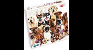Tactic Group of Cute Dogs – Puzzel – 100 stukjes – Vrolijke Hondenillustratie – Strak en Rustgevend Ontwerp – Hoogwaardige Scandinavische Kwaliteit