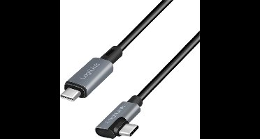 LogiLink CU0184 USB-kabel USB 2.0 3 m USB C Zwart, Zilver