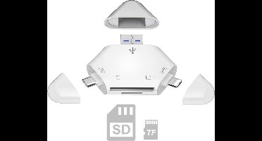 SD Kaart Lezer – 3 in 1 Geheugenkaartlezer voor Iphone / Ipad - USB-C en USB-A apparaten - Camerakaart adapter - Wildcamera viewer - Plug and Play voor Windows / Mac OS / Android