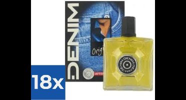 Denim Aftershave Men - Original 100 ml - Voordeelverpakking 18 stuks