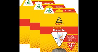Deltafix Raam isolatiefolie - 3x - transparant - 150 x 250 cm - incl. bevestigingstape - energiebesparend