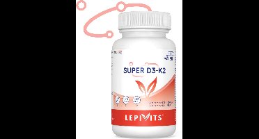 Super D3+K2 | 90 plantaardige capsules | Vitaminen MK7 + D3 2000UI | Optimaliseert Bot-en Hartgezondheid | Made in Belgium | LEPIVITS