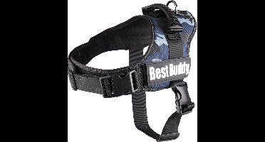 Flamingo Pluto Liberty - Harnas Honden - Harnas Best Buddy Pluto Blauw Camouflage L 70-90cm 50mm - 1st - 122524 - 1st