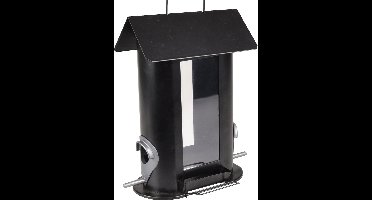 Voedersilo zaden jonna metaal zwart 21,5x16,5x25 cm Flamingo