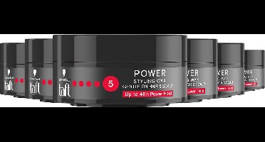 Taft Power Wax - Haarstyling - Haarwax - Sterke Fixatie - Voordeelverpakking - 6 x 75 ml