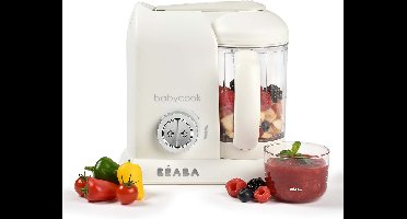 Béaba Babycook Solo® - Foodprocessor - 4-in-1 Stoomkoker & Blender - Babyvoeding Bereider - 1100 ml Kom - Wit/Zilver