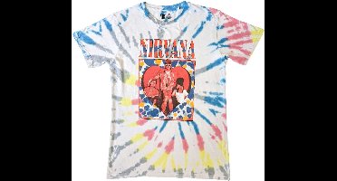 Nirvana - Heart Heren T-shirt - M - Wit/Multicolours