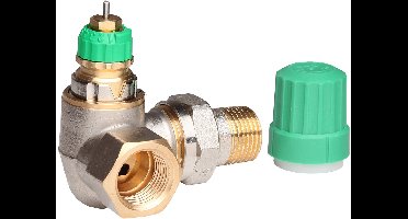 Danfoss Dynamic Valve thermostatische radiatorafsluiter dubbel haaks links 1/2 instelbaar debiet van 25 135 l/h RA DV