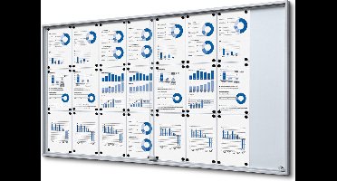 Vergrendelbaar Notitiebord met Schuifdeuren Slim 24x A4 - Syna SCSLG24XA4 - Horeca & Professioneel