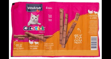 Vitakraft Cat Stick Adult - Kalkoen & Lam - 10x 6st