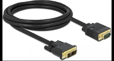Kabel DVI 12+5 mannelijk naar vga mannelijk 2 m