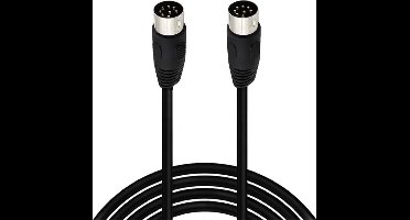 DIN 8-pins luidspreker kabel / zwart - 1,5 meter