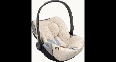 Autostoelhoes Ukje - Geschikt voor Cybex Cloud Z Z2 T - Cybex Hoes Groep 0 - Zacht Katoen - Met waterdichte voering ter bescherming van de autostoel - Perfecte Pasvorm - Beige wafel