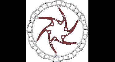 Elvedes Remschijf 160 Mm 6 Gaats Staal Rood/zilver