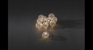 Konstsmide 3148 - Snoerverlichting - 16 lamps LED draadbol 6cm - 225cm - op batterij - voor binnen - warmwit
