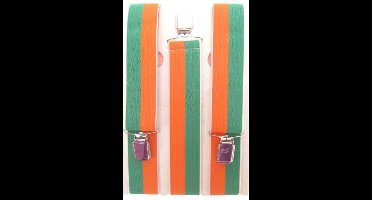 Bretels - Gestreept oranje - groen 1 set