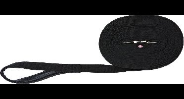 Trixie - Hondenriem - Sleeplijn - Singelband - Zwart - 15 mX2 cm